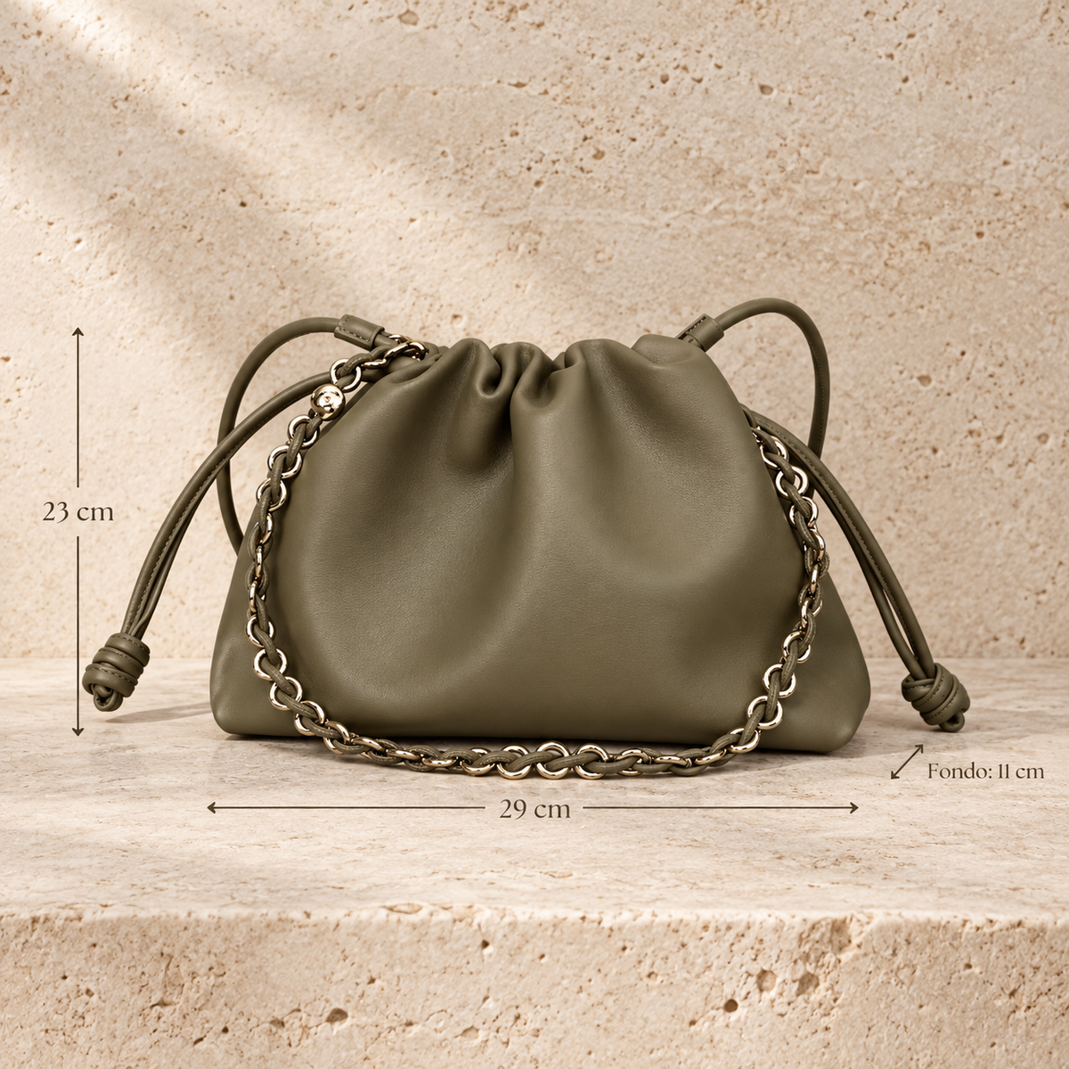 Charlotte Oliva, cartera de cuero de 29 x 23 x 11 cm