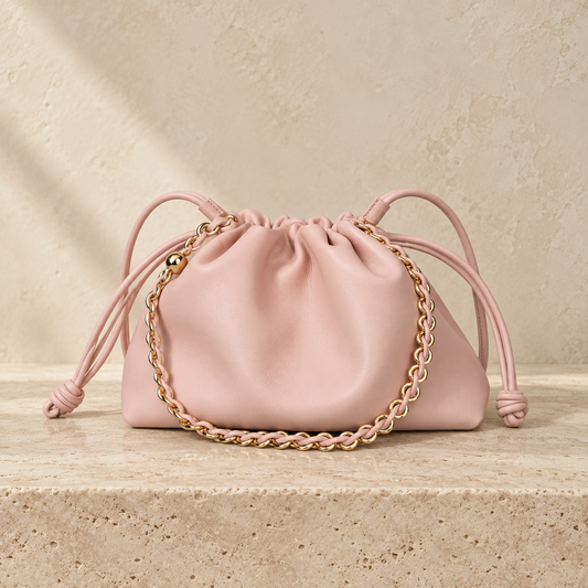 Charlotte Rosa, cartera de cuero rosa de Peregrina Atelier