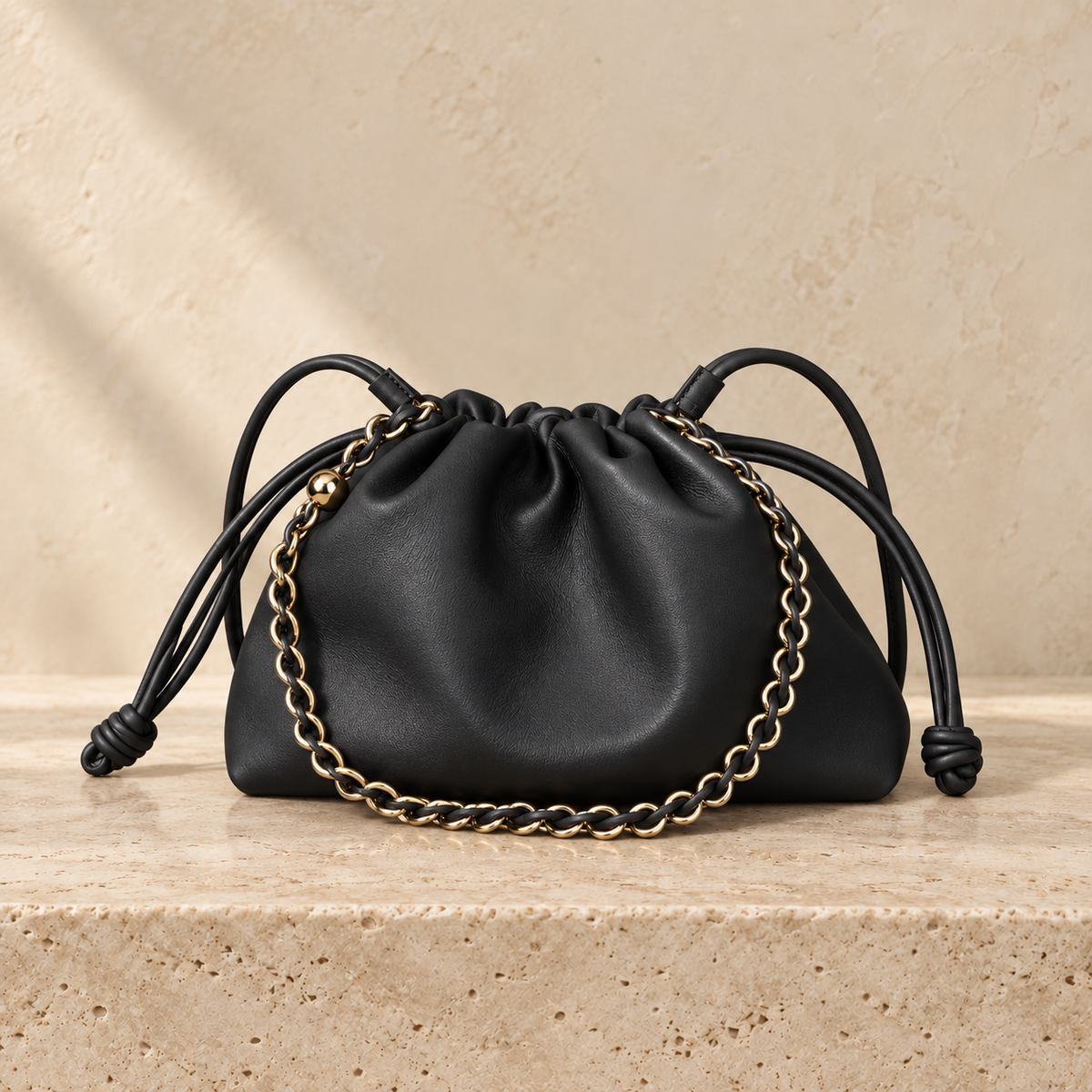 Charlotte Negro, cartera de cuero negro de Peregrina Atelier