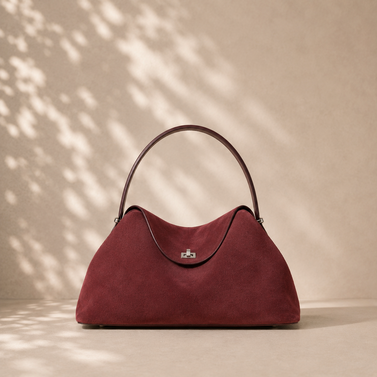 Cartera Duna Brique de cuero gamuzado encerado - Peregrina Atelier