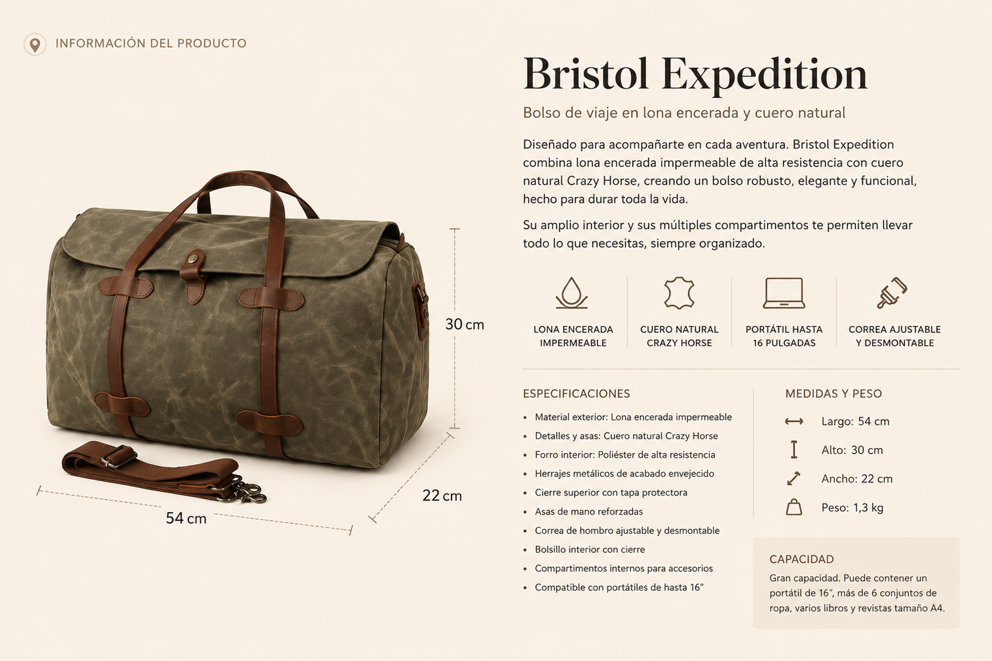 Bolso Bristol Expedition Verde
